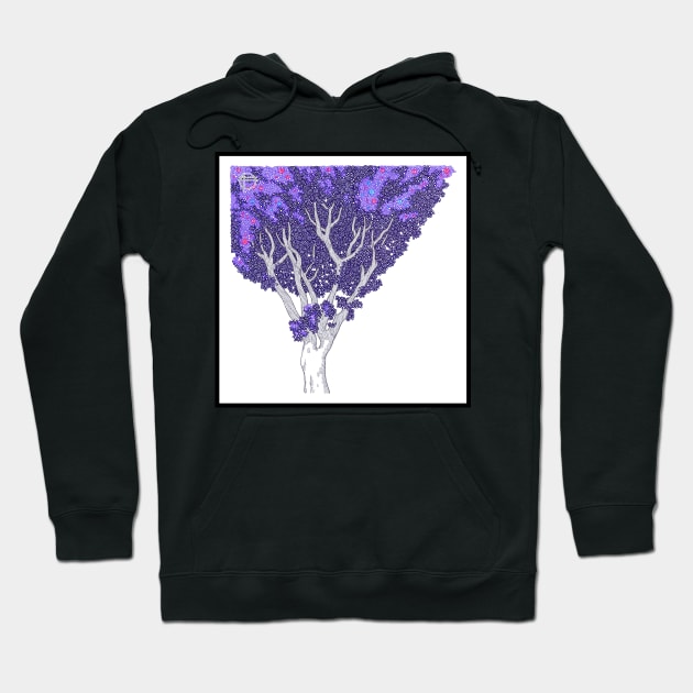 Purple Tree Circle Design Hoodie by pbdotman